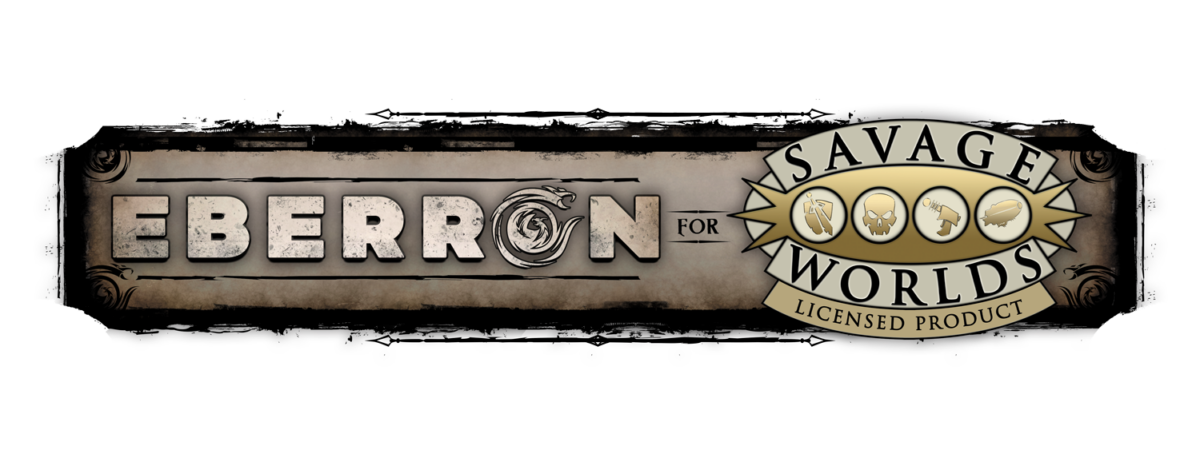 Horizontal logo for Eberron for Savage Worlds